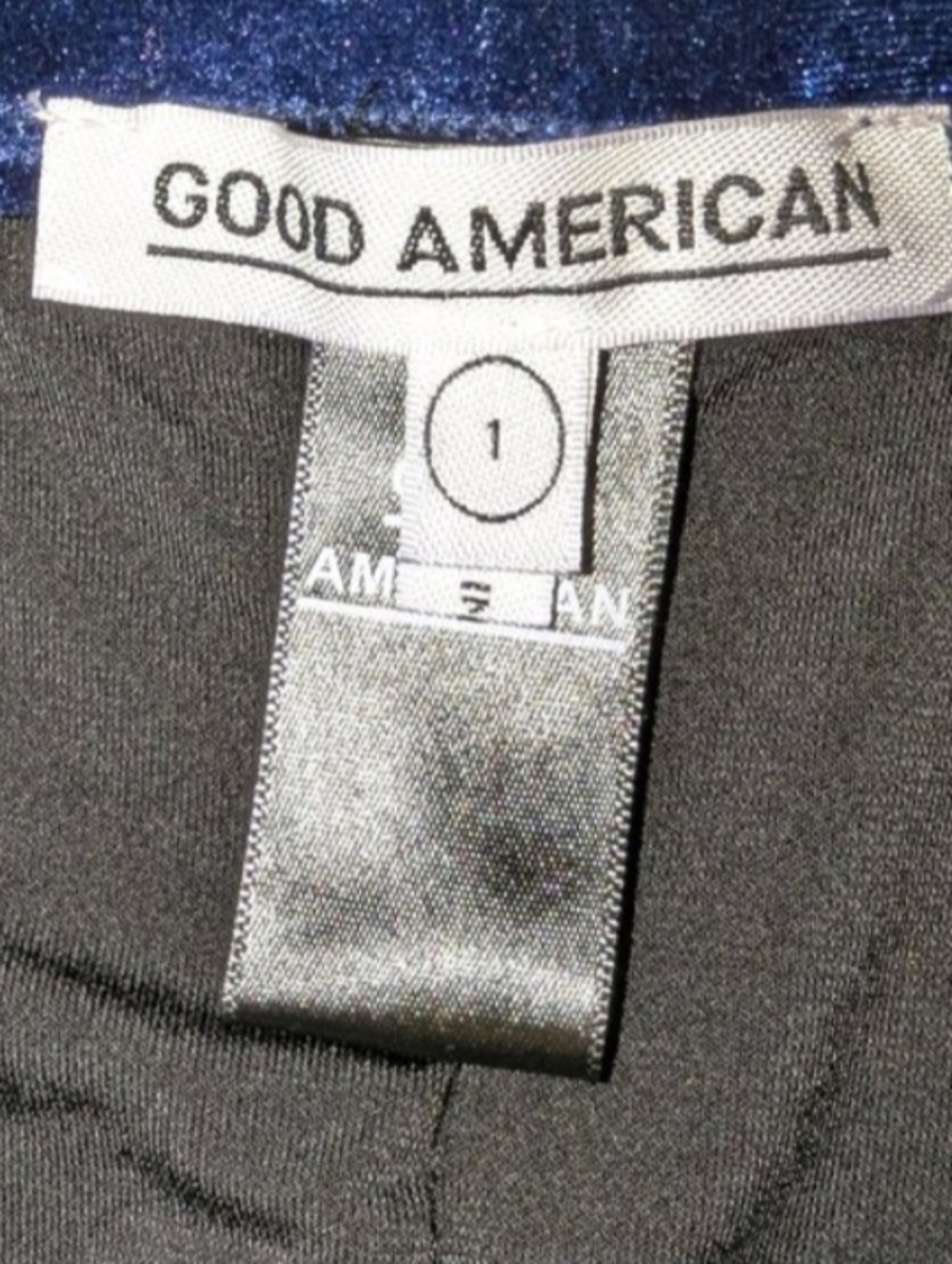 NWT Good American | Sapphire Blue Ruched Velvet STRETCH Skirt | Size 1 Small - Picture 4 of 6